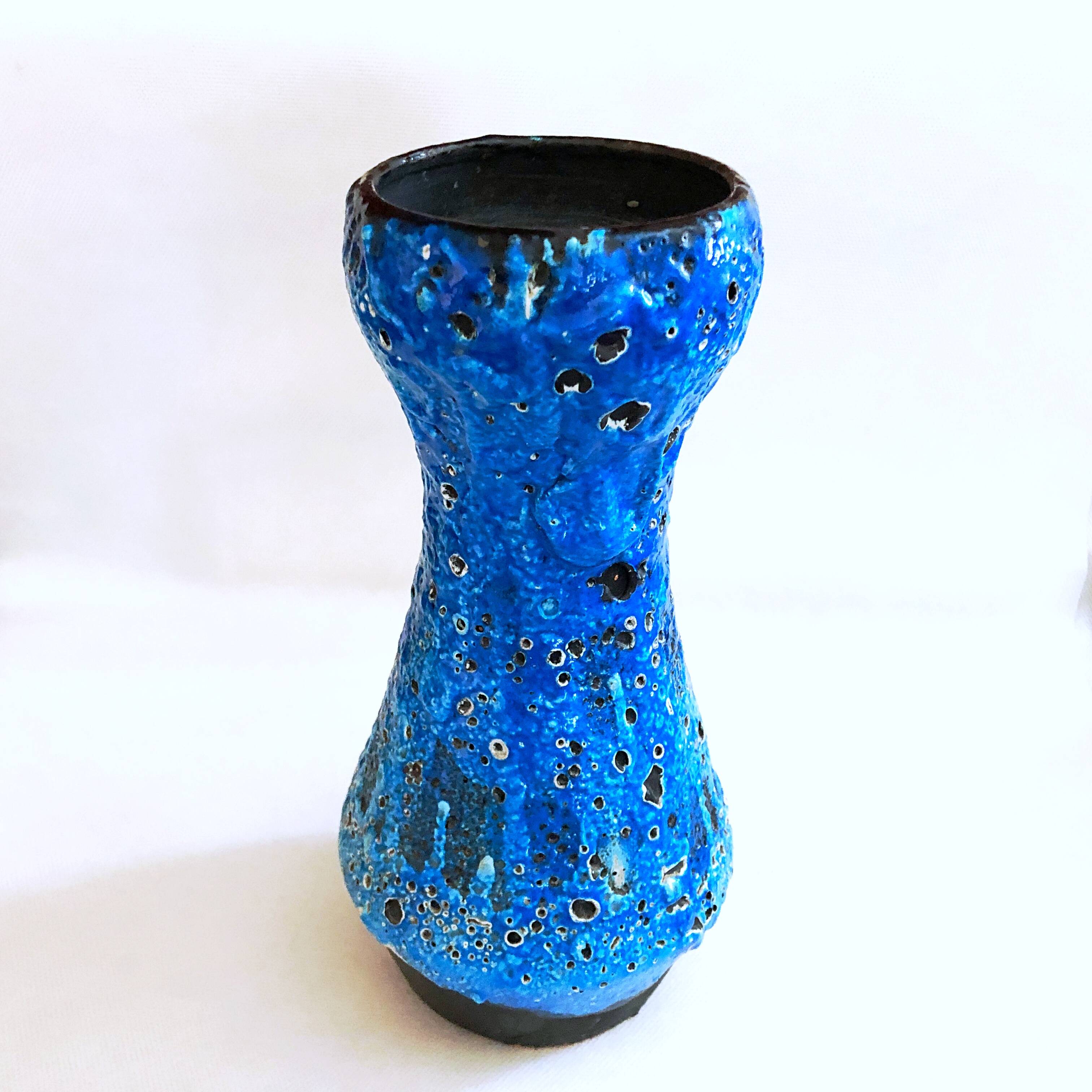 Large vintage seafoam blue artisanal vase