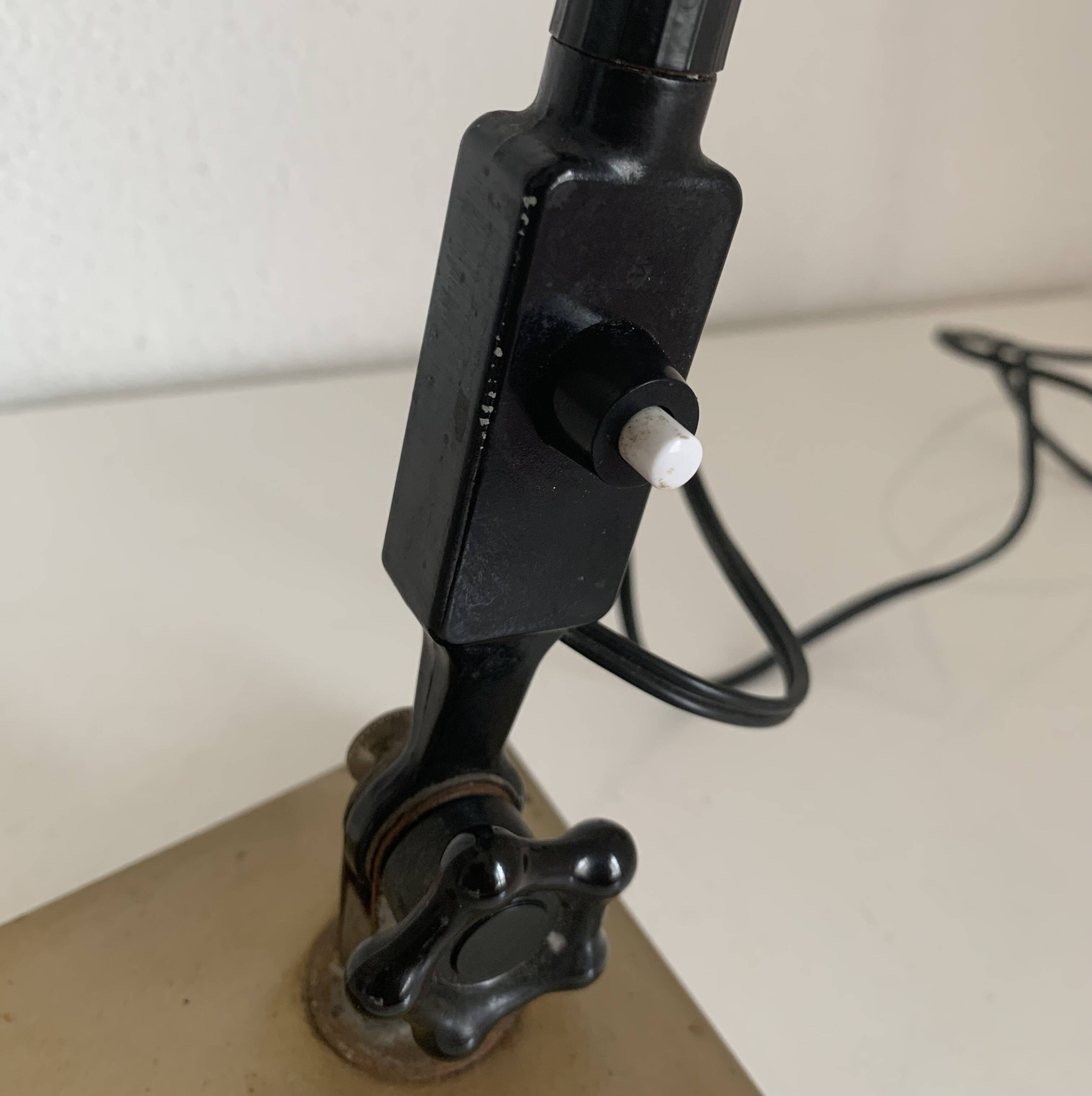 Vintage 1950s industrial lamp, Super Chrome champagne finish - 55 cm