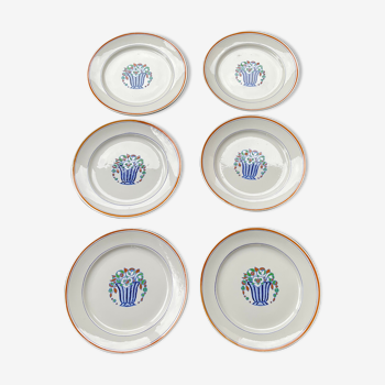 6 dessert plates, model 1930, boch la louvière