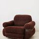 Brown velvet armchair, in the style of Adriano Piazzesi, Italy, 1980s.