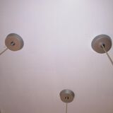 Suite of 3 vintage orange pendant lamps 70s