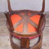 Fauteuil de bureau en noyer massif XIX°