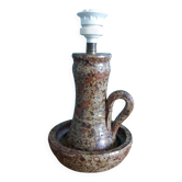 Lampe en grès de Puisaye pyrité années 70