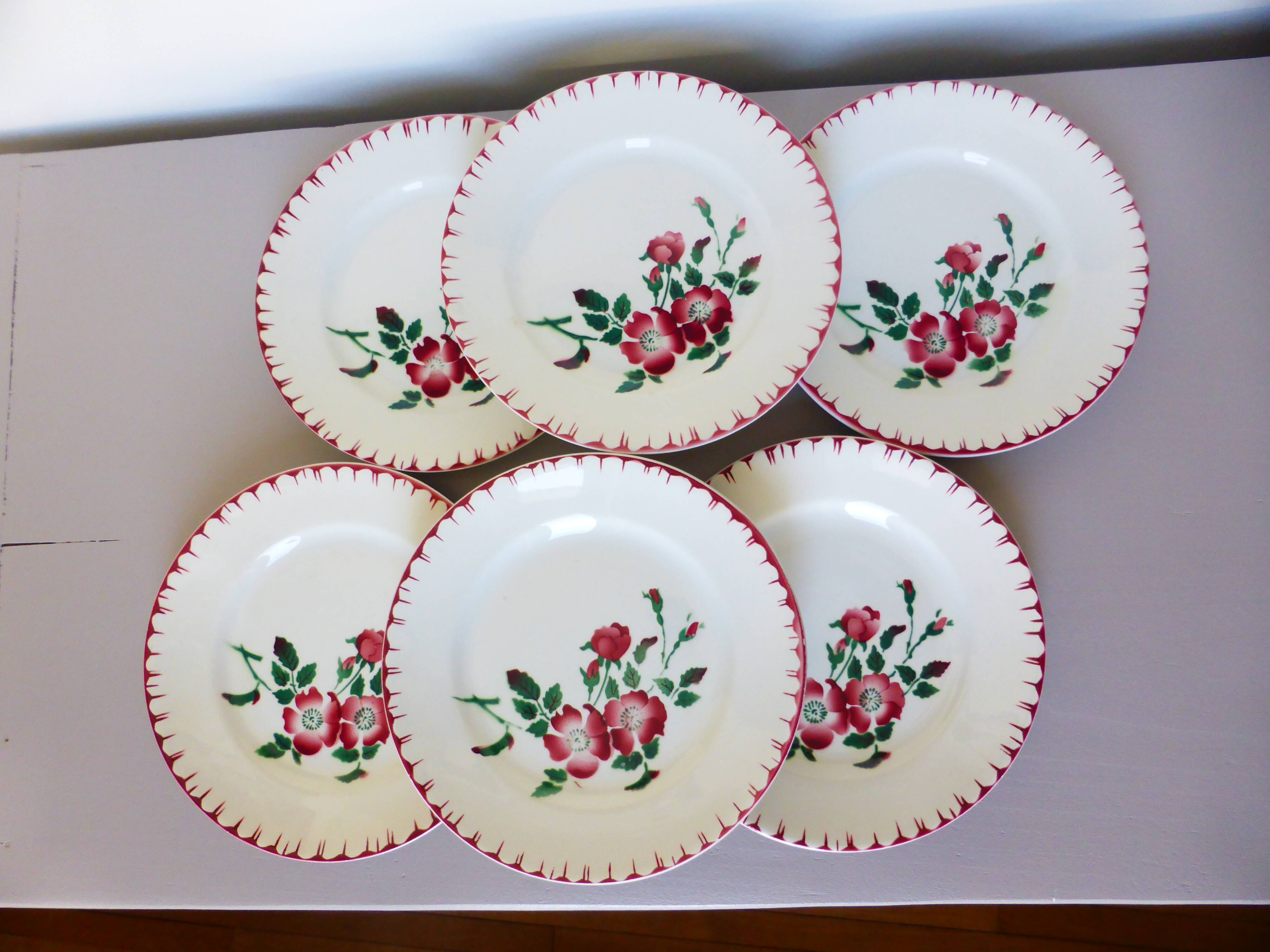 6 dessert plates of Digoin Sarreguemines model Epernay 210714