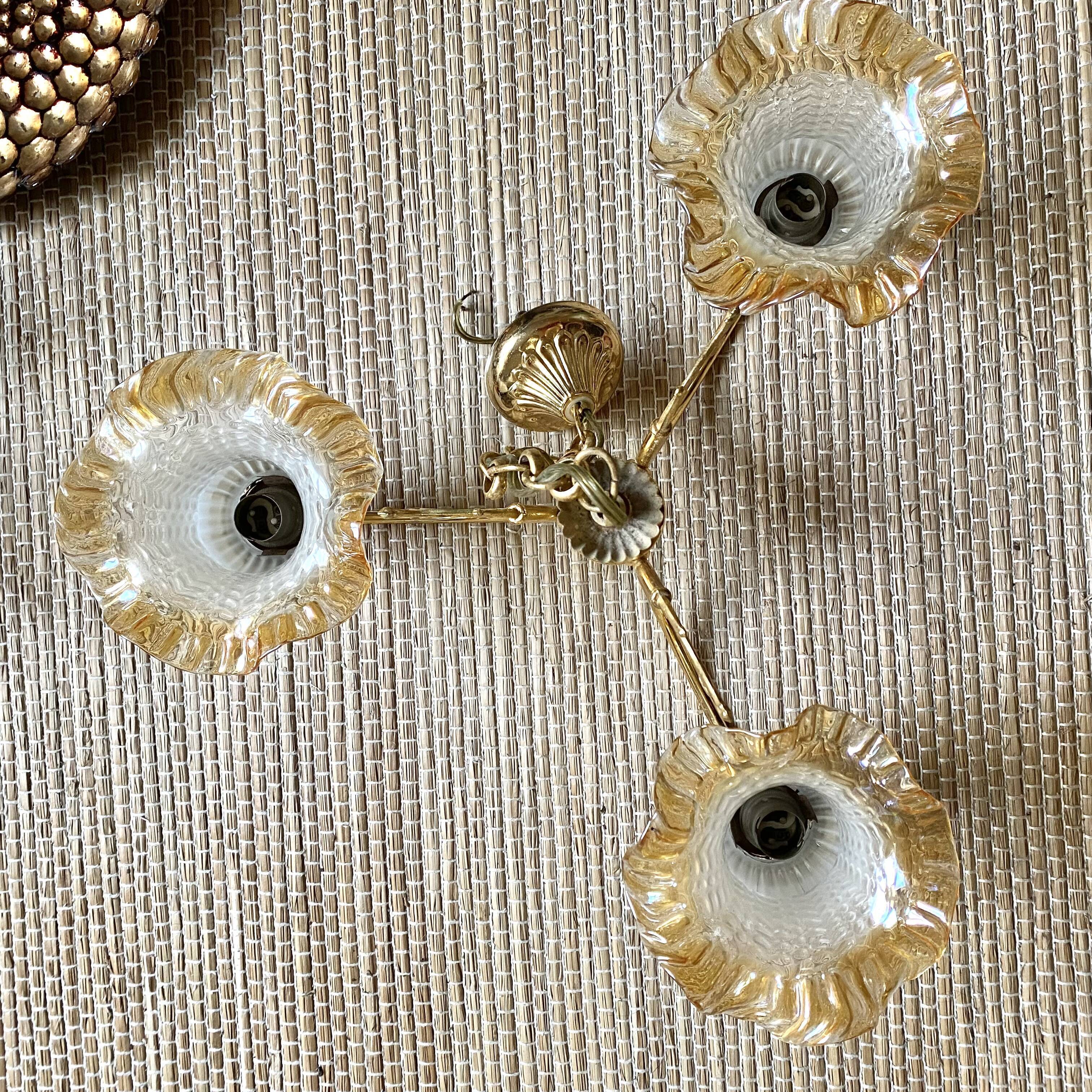 Lustre vintage doré 3 branches