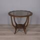 Vintage 1950s wood and glass coffee table, italian design