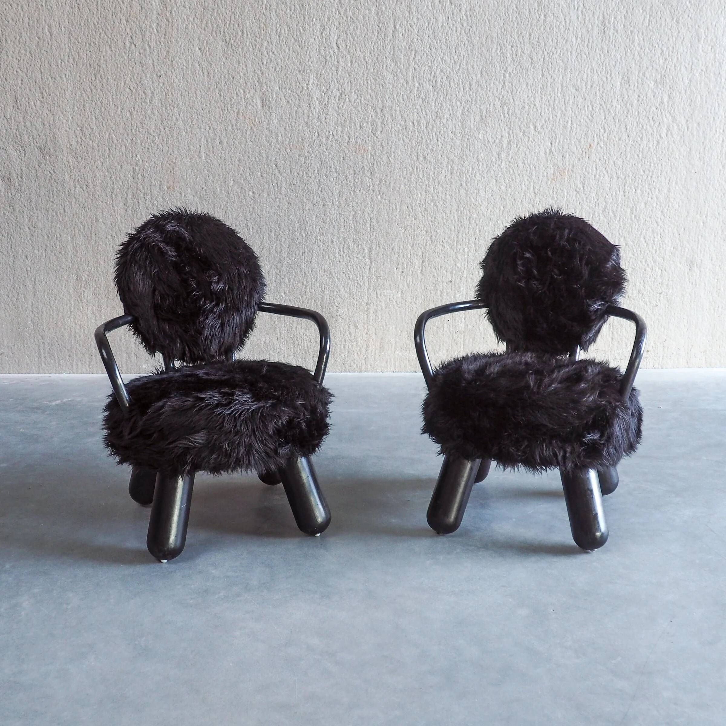 Pair of limited edition lounge chairs by Olivier De Schrijver for Ode’s Design