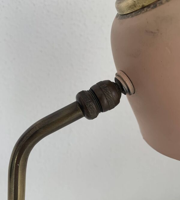 Lampe style cocotte rose et dorée, 1950