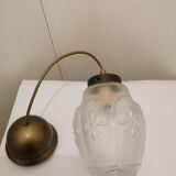 Pair of glass hanging lamps