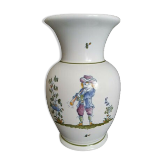 Bondil vase by Moustiers France "grotesque" decoration