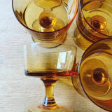 Set of 8 vintage orange glass ice cream cups.