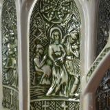 Decorative pitcher/sculpture in ceramic signed JMS