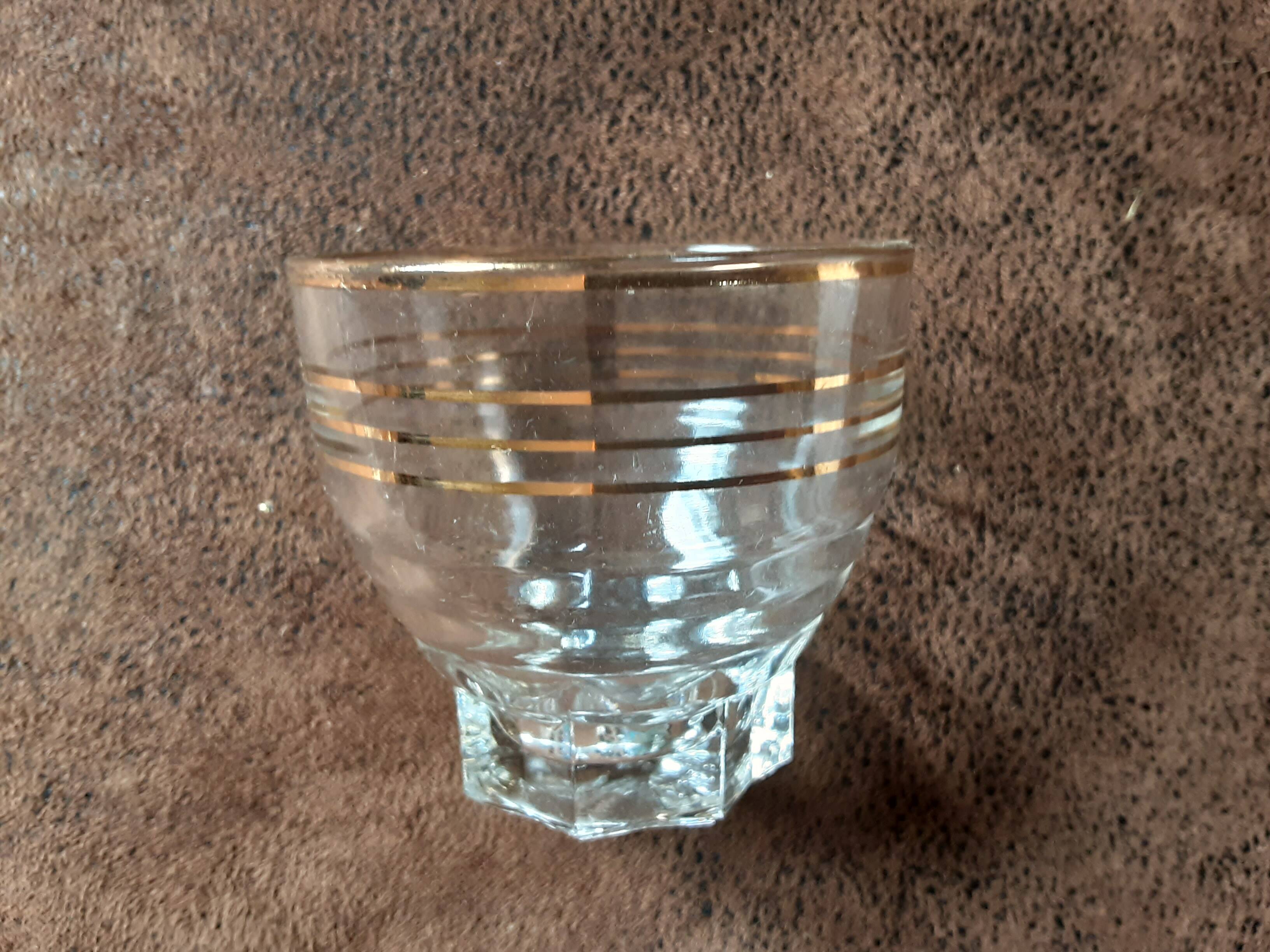 Set of 6 crystal digestive glasses