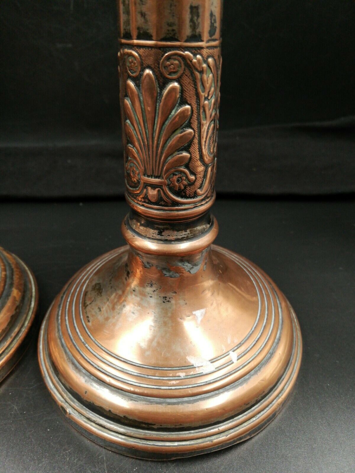 Couple of copper candlestick empire style
