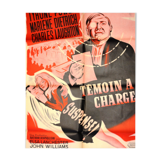 Affiche originale cinéma "Témoin à charge" 1957 Marlène Dietrich