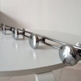 Vintage chrome wall-mounted coat rack from the 1970s