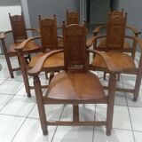 Set of 6 walnut armchairs from the early 20th century
