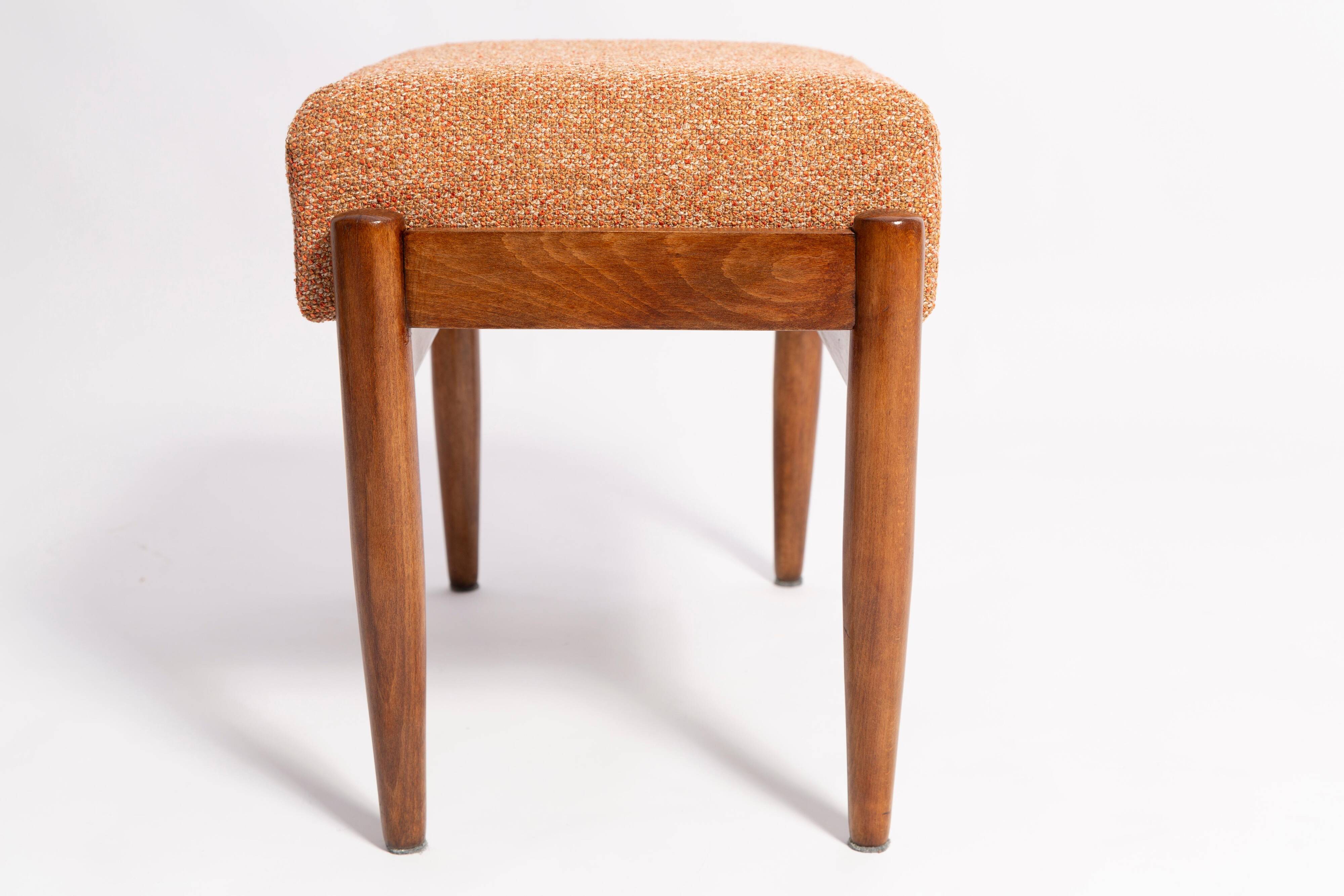 Vintage Mixed Orange Stool Mid-Century, Edmund Homa, 1960s