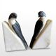 Bookends BIRDS Art Deco Alabaster Marble Vintage Italian Sculpture