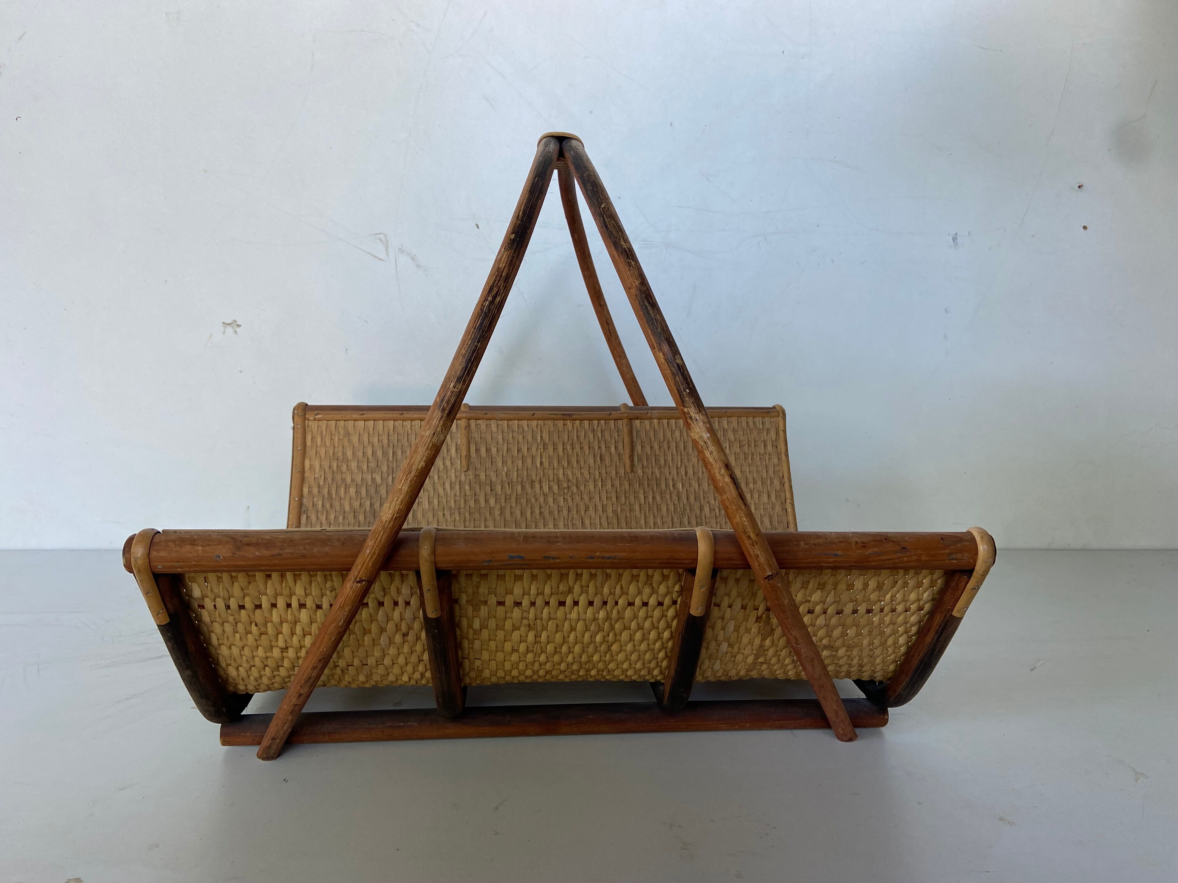 Rattan log basket