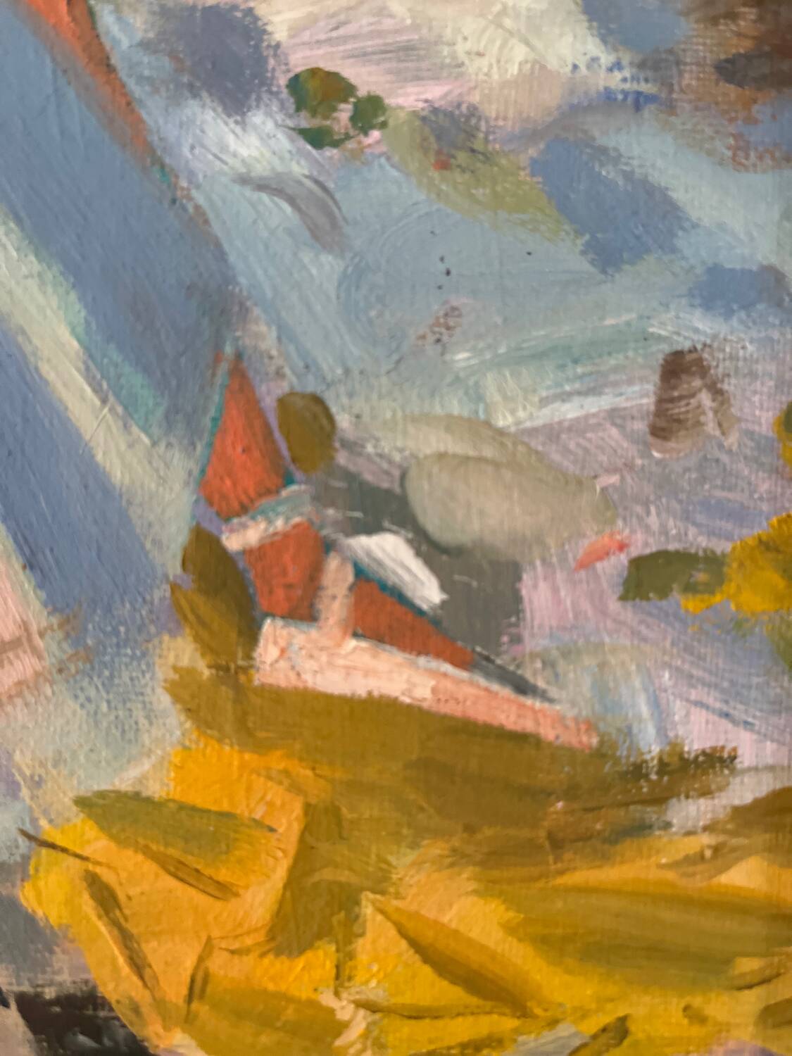 Le repos, huile sur toile marouflée sur carton signée Dassimov