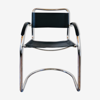 Italian leather and chrome chair