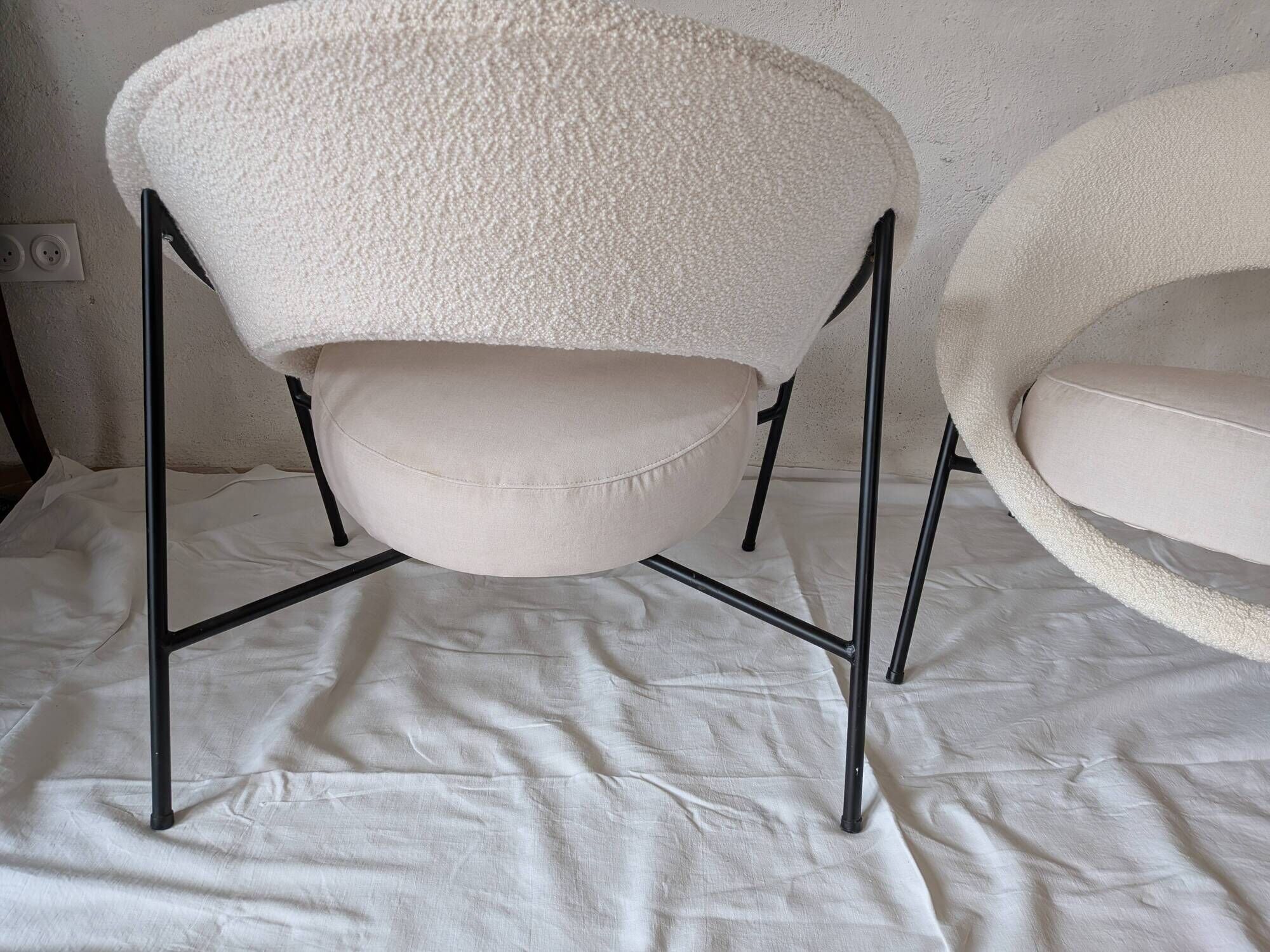 Pair of Saturn armchairs by Geneviève Dangles and Christian Defrance.
