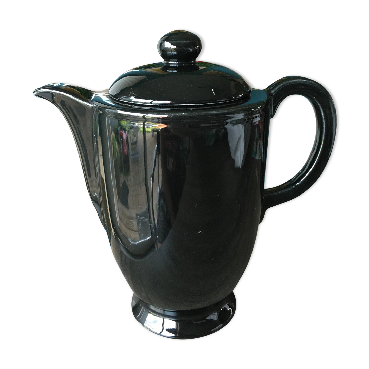 Black vintage teapot