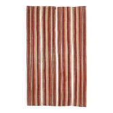 Tapis Kilim en laine et coton rouge turc vintage noué à la main 145x236