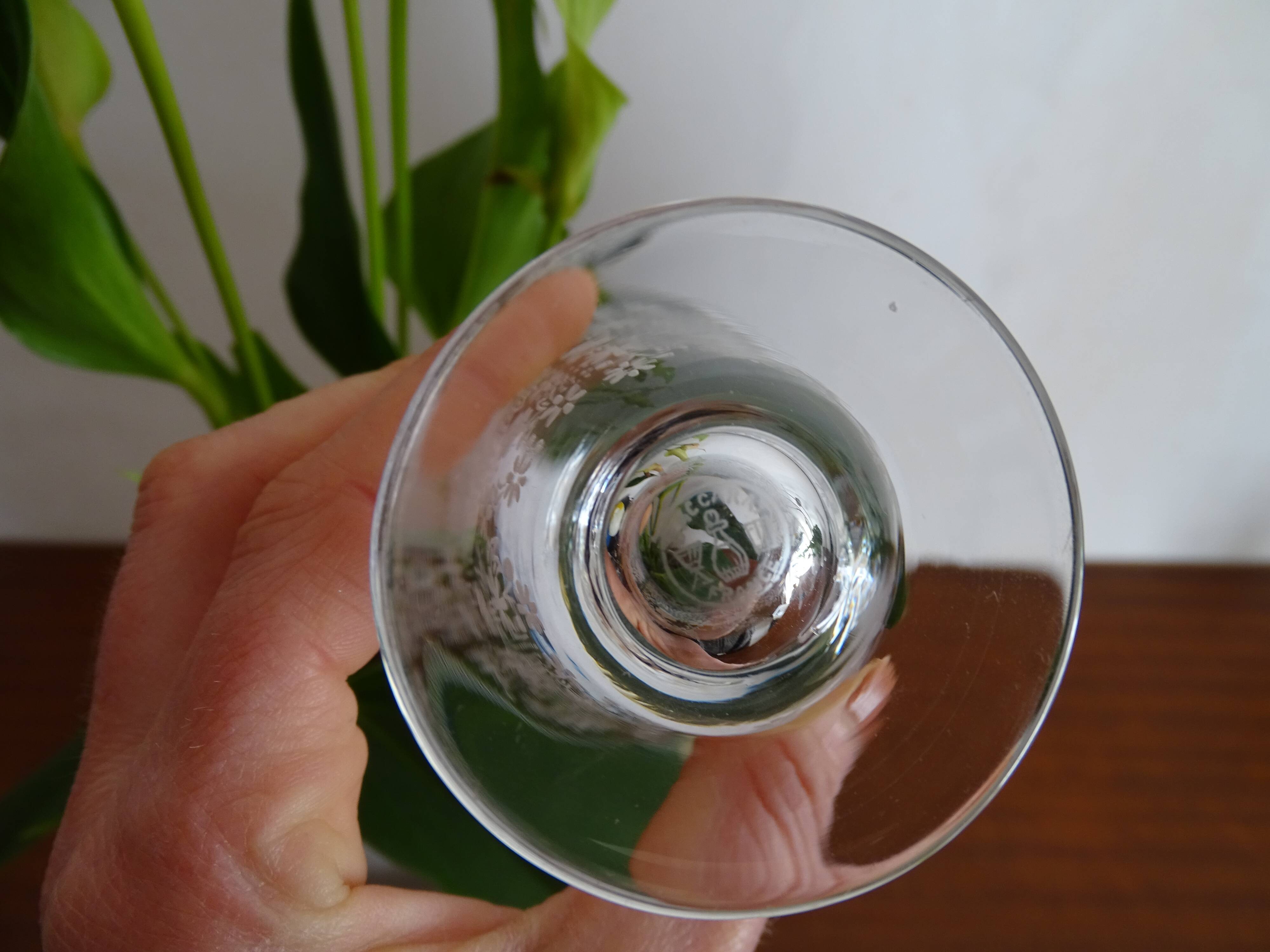 Wine glass crystal Baccarat Elisabeth Millefiori signed