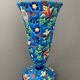 Enamel cornet vase from Longwy XXth shower foot