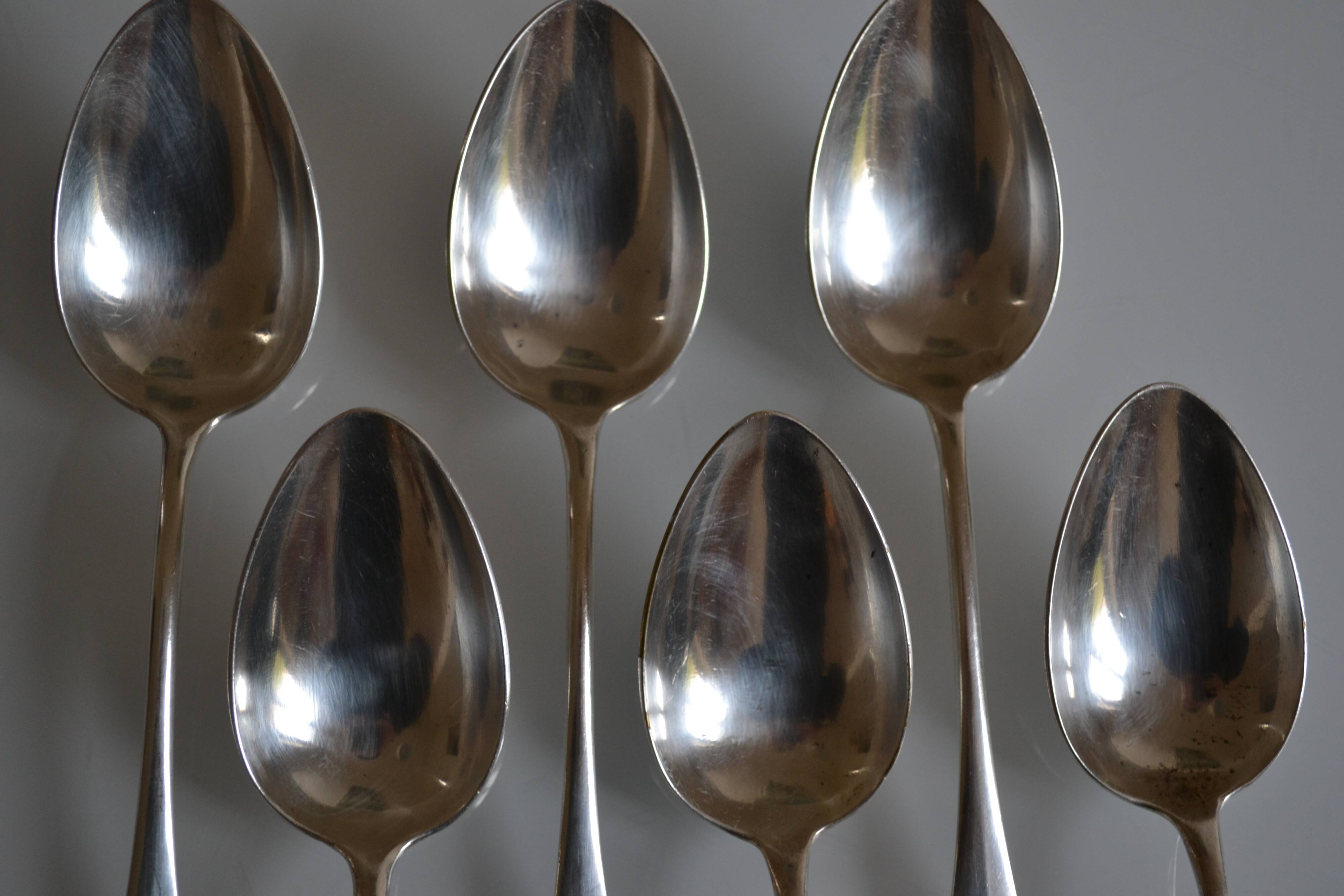 6 silver plated soup spoons P de Ruolz silver plated soup spoons 21.8 cm