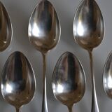 6 silver plated soup spoons P de Ruolz silver plated soup spoons 21.8 cm
