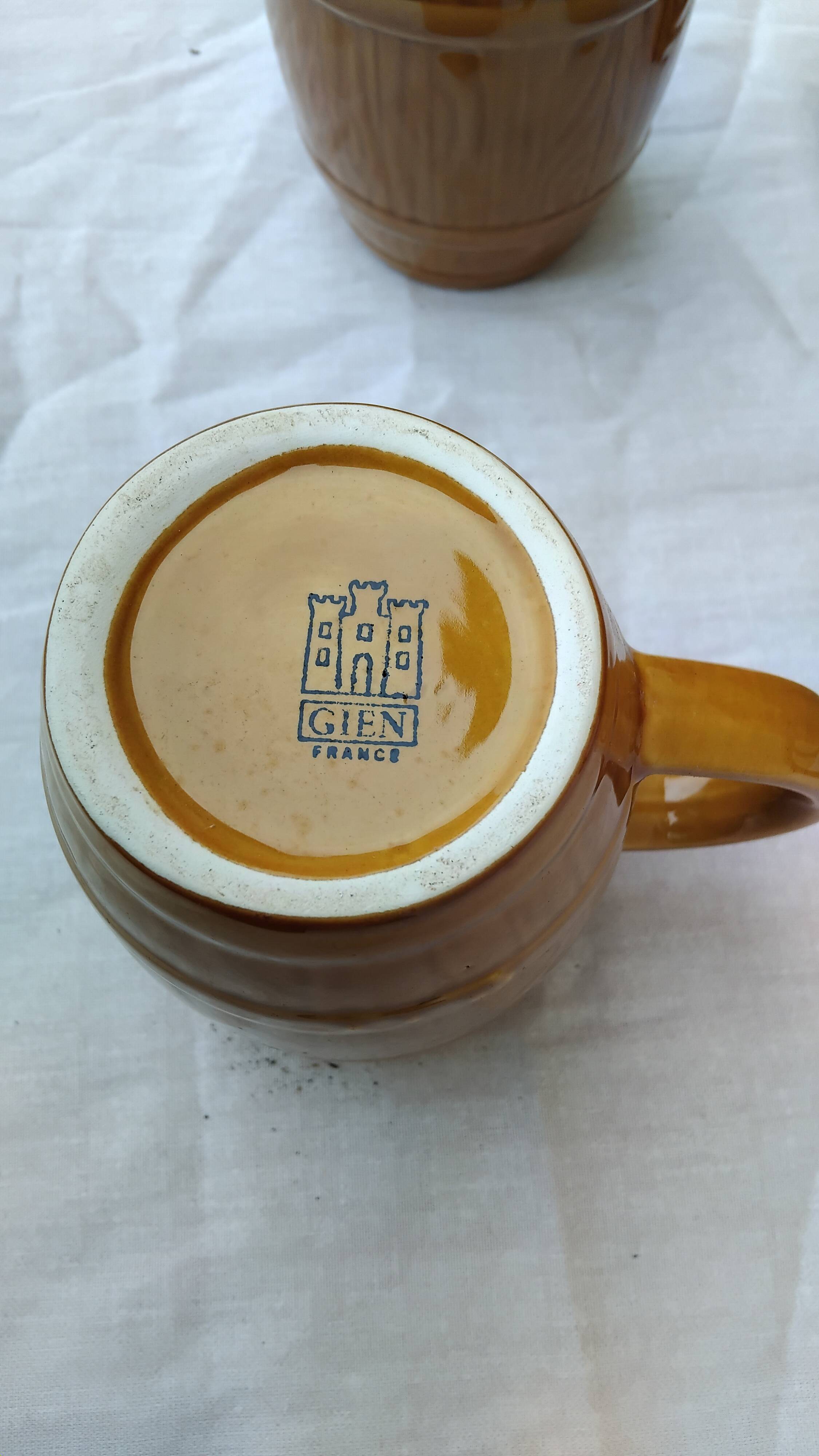 6 chopes bière en faïence de gen