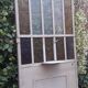 Workshop door 258.4x98.5cm in iron and colored cathedral glass