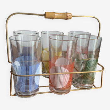 Ensemble de six verres, années 1960