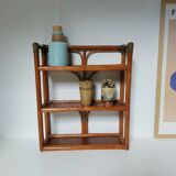 Vintage rattan wall shelf