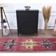 Vintage Turkish Oushak Handmade Wool Cotton Red Runner Rug 73x325