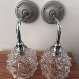 Pair of chrome wall lights