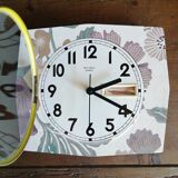 Vintage clock formica silent wall clock "BC Paris Quartz"