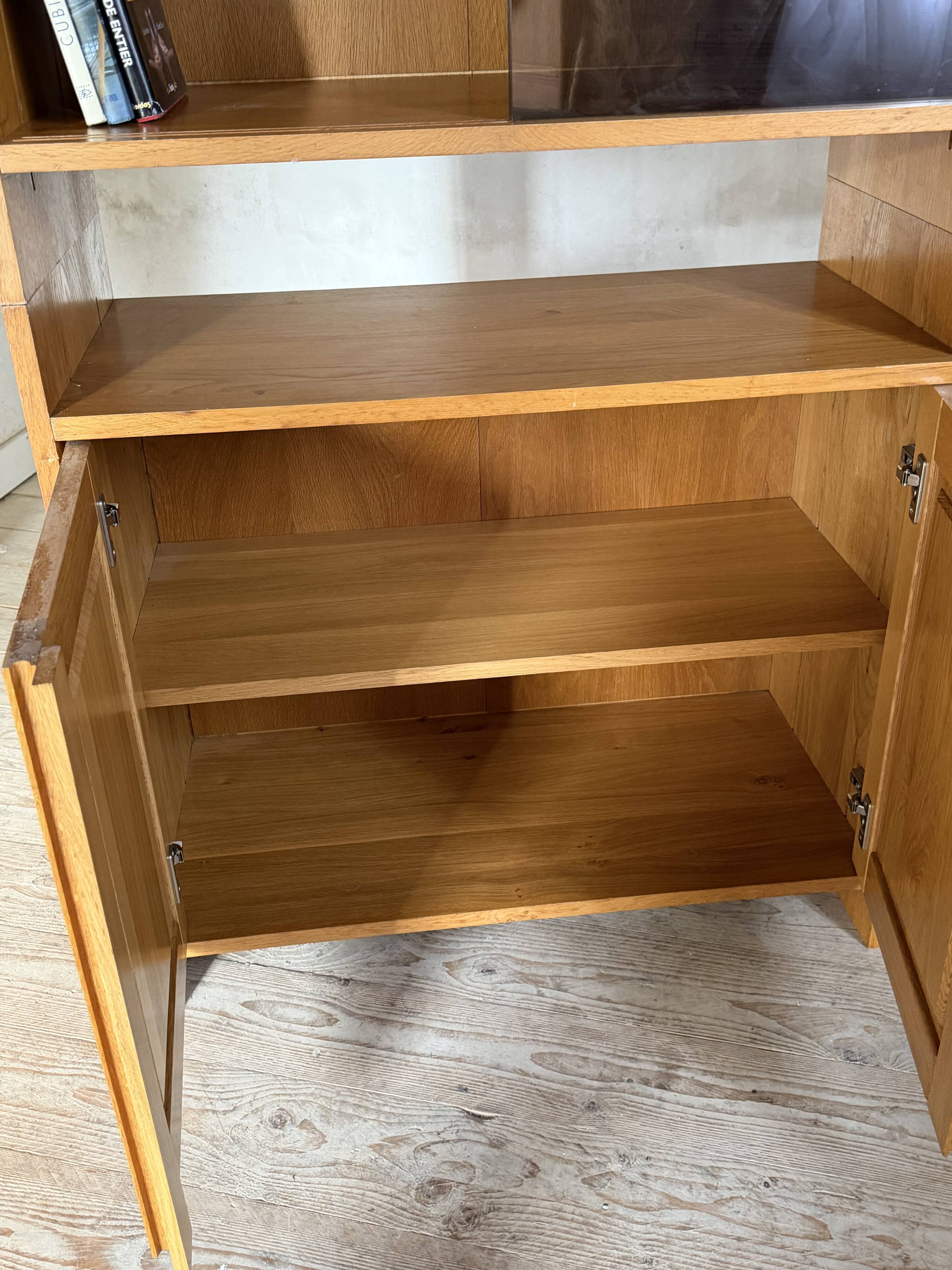 Vintage oak display bookcase