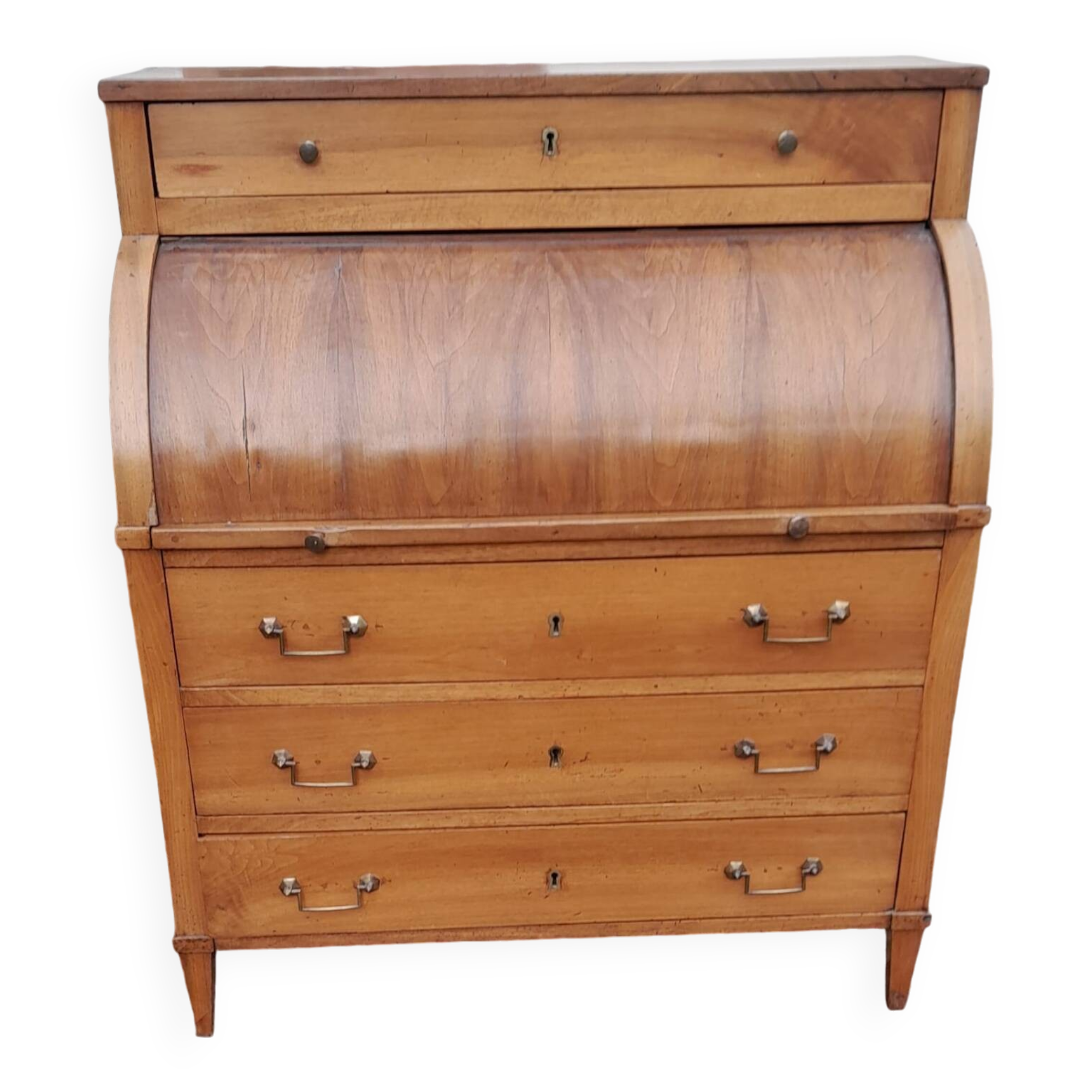 Louis XVI Walnut Cylinder Desk, 18th Century.