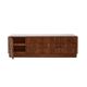 Italian Oak Wood Sideboard with Travertine Marble Top and Hand Carved Patte