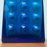 Mid-century German block glass bubble vase by Karl Friedrich Glass.