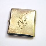 Art Deco cigarette case, alpaca cigarette holder with WS monogram.