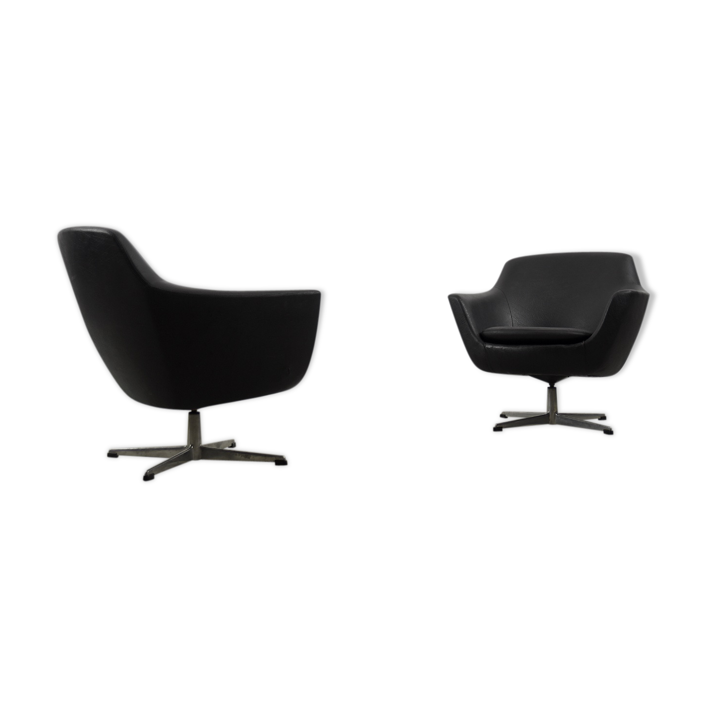 Fauteuils pivotants noirs, 1970