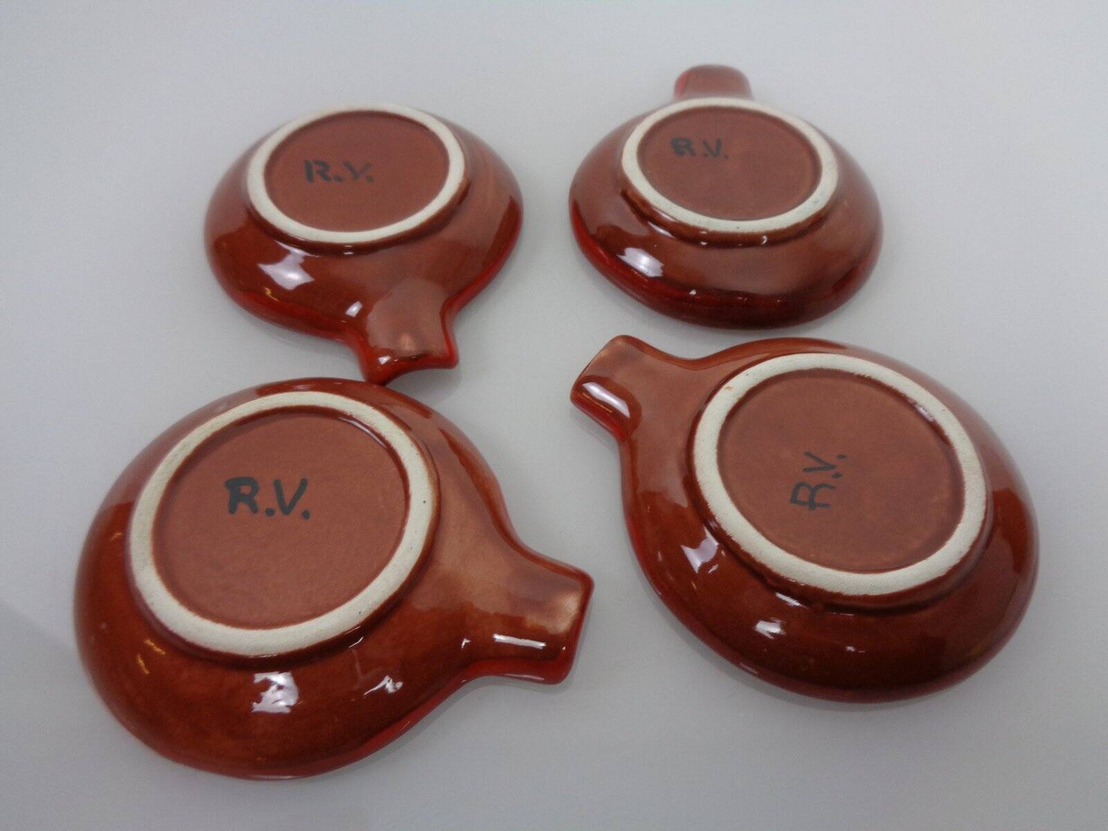 Pop Art Ceramic Ashtrays by Romolo Verzolini for Questa Maiolica, Italy, 1970s, Set of 5