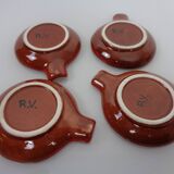 Pop Art Ceramic Ashtrays by Romolo Verzolini for Questa Maiolica, Italy, 1970s, Set of 5