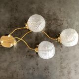 Suspension cascade three lights globes art deco vintage