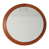round teak mirror